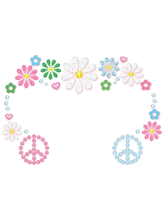 Jóias com autocolantes flores hippie