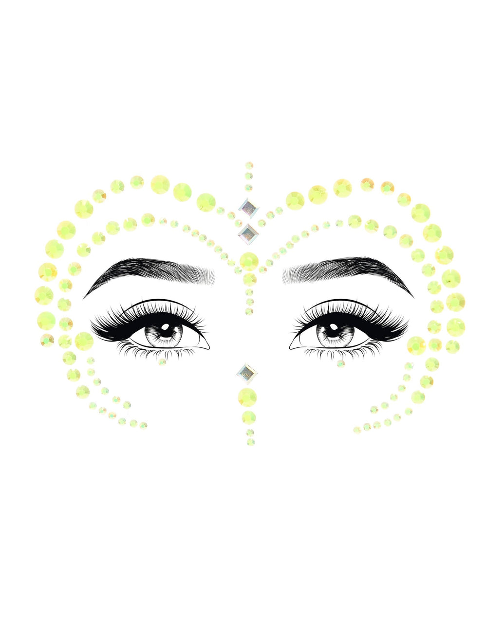 Disposition du motif des bijoux pour visage adhésifs pour femme verts