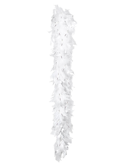Vue d'ensemble du boa blanc et argenté pour femme