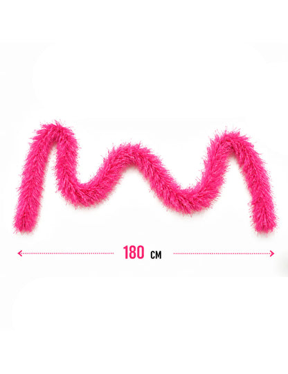 Boa de pelo rosa choque 60g