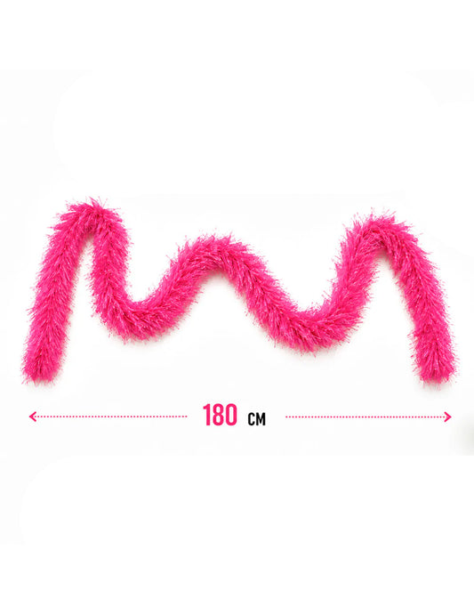 Boa de pelo rosa choque 60g