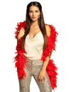 Boa à plumes pour femme rouge 50 g