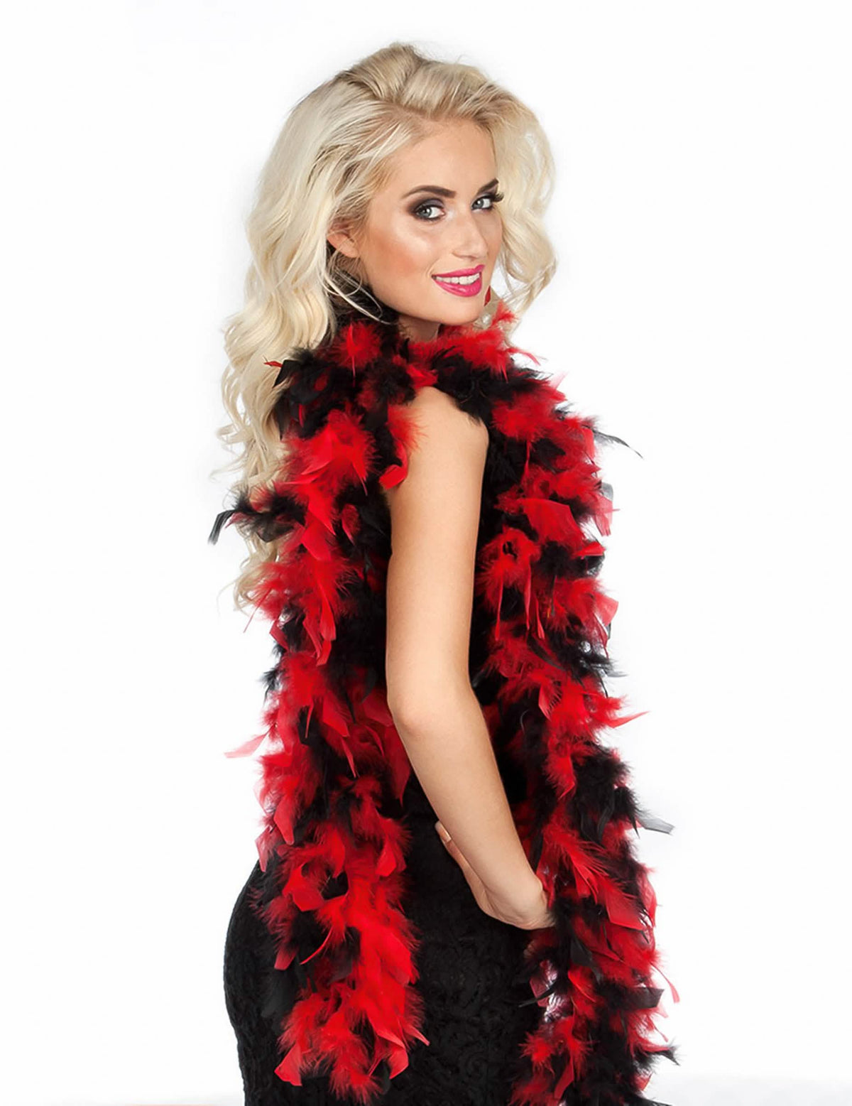 Boa pour femme rouge et noir 50 g
