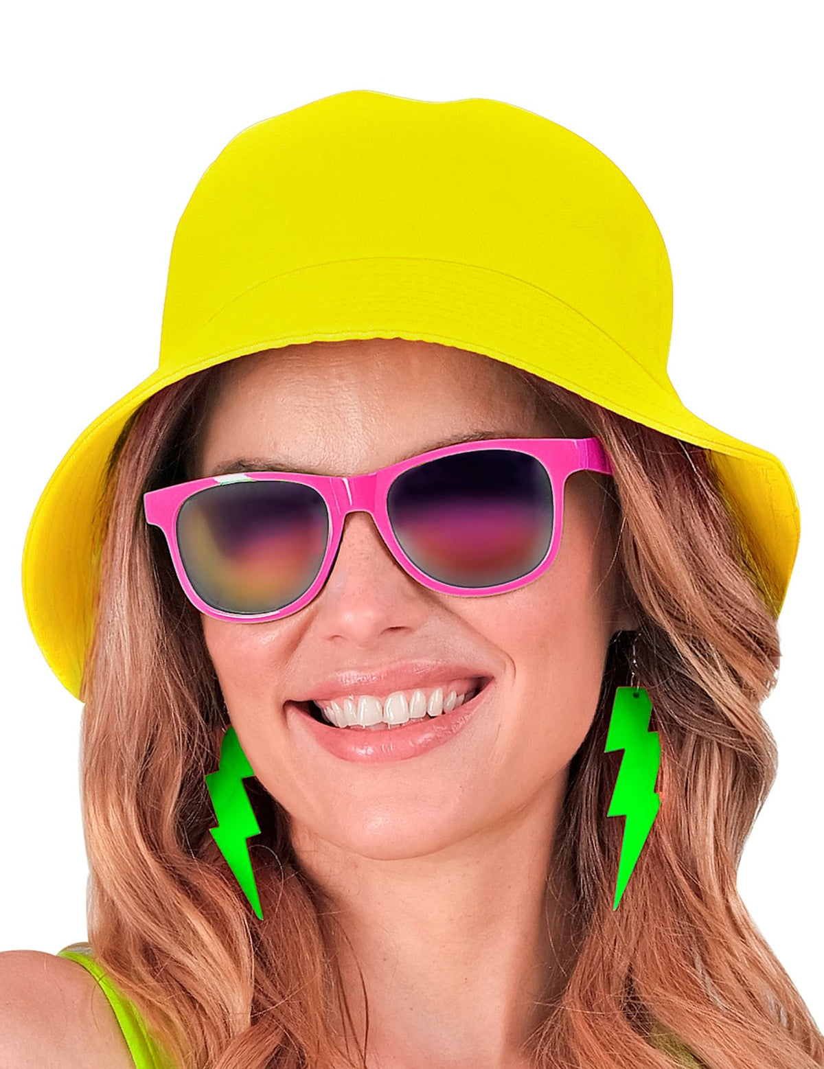 Chapéu Bob amarelo néon para adultos	