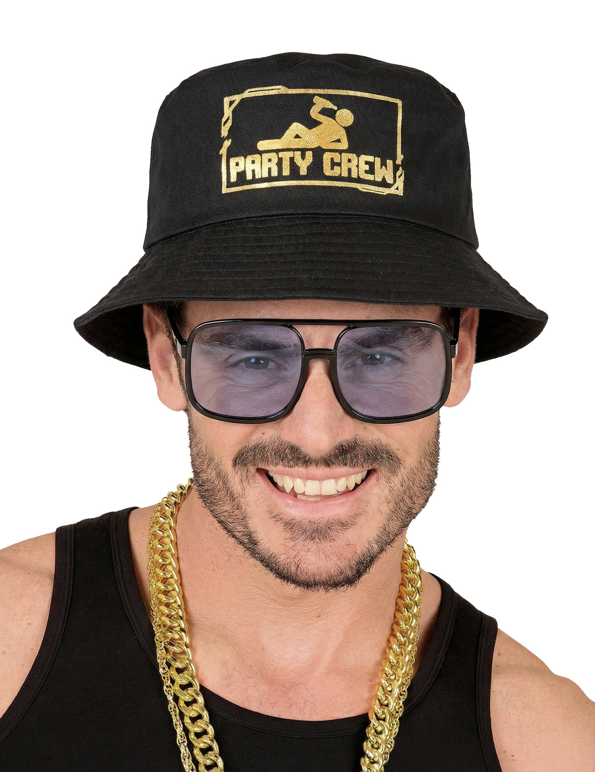 Bob party crew pour adulte noir avec logo doré