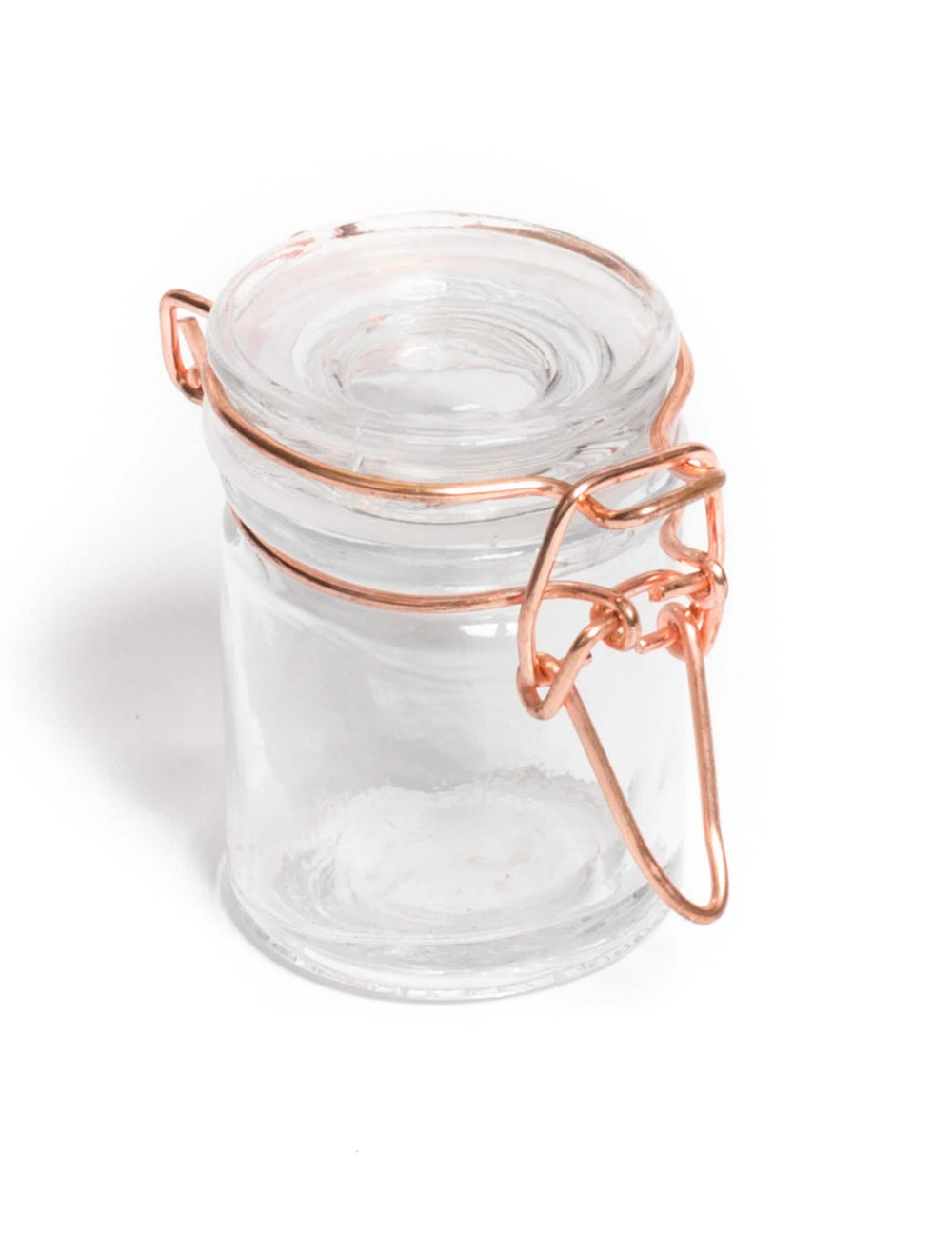 Pote de vidro de conserva retrô ouro rosa