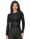 Body voile motifs crânes pour femme noir transparent