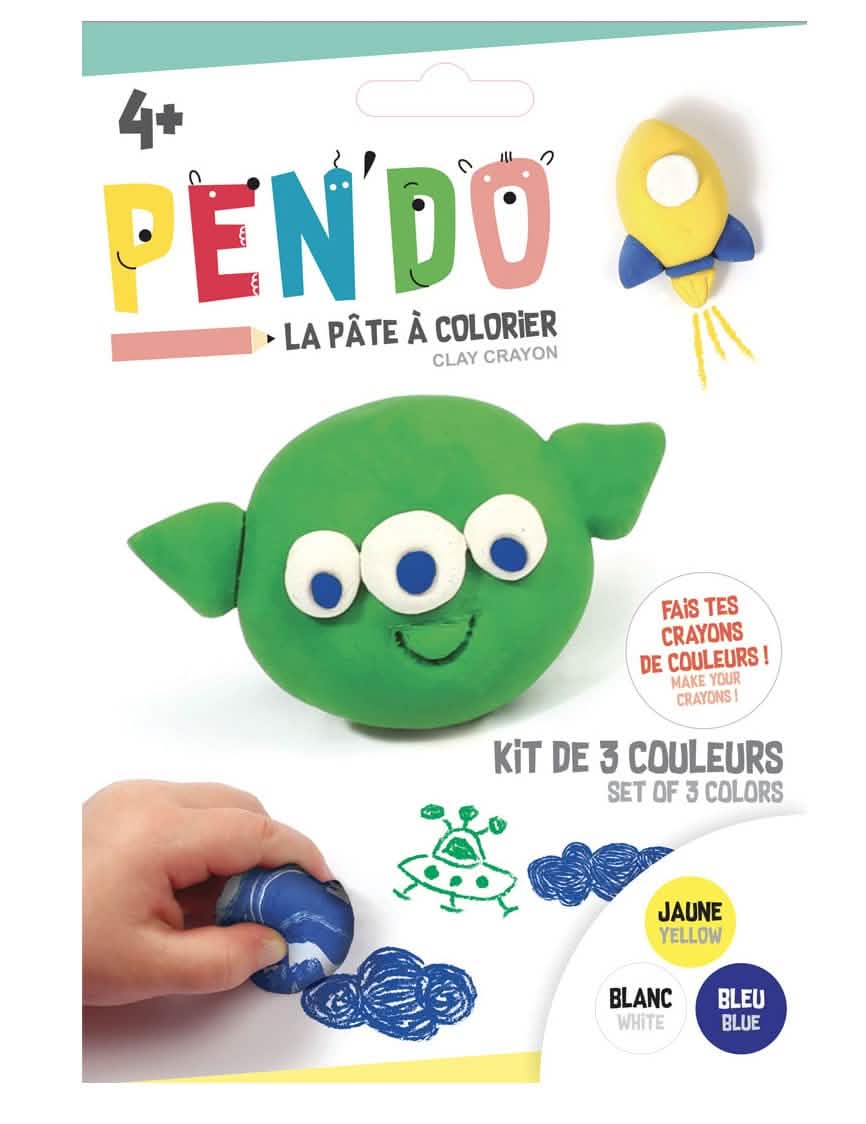 Caixa de pasta para colorir Cosmos para criança amarelo branco azul