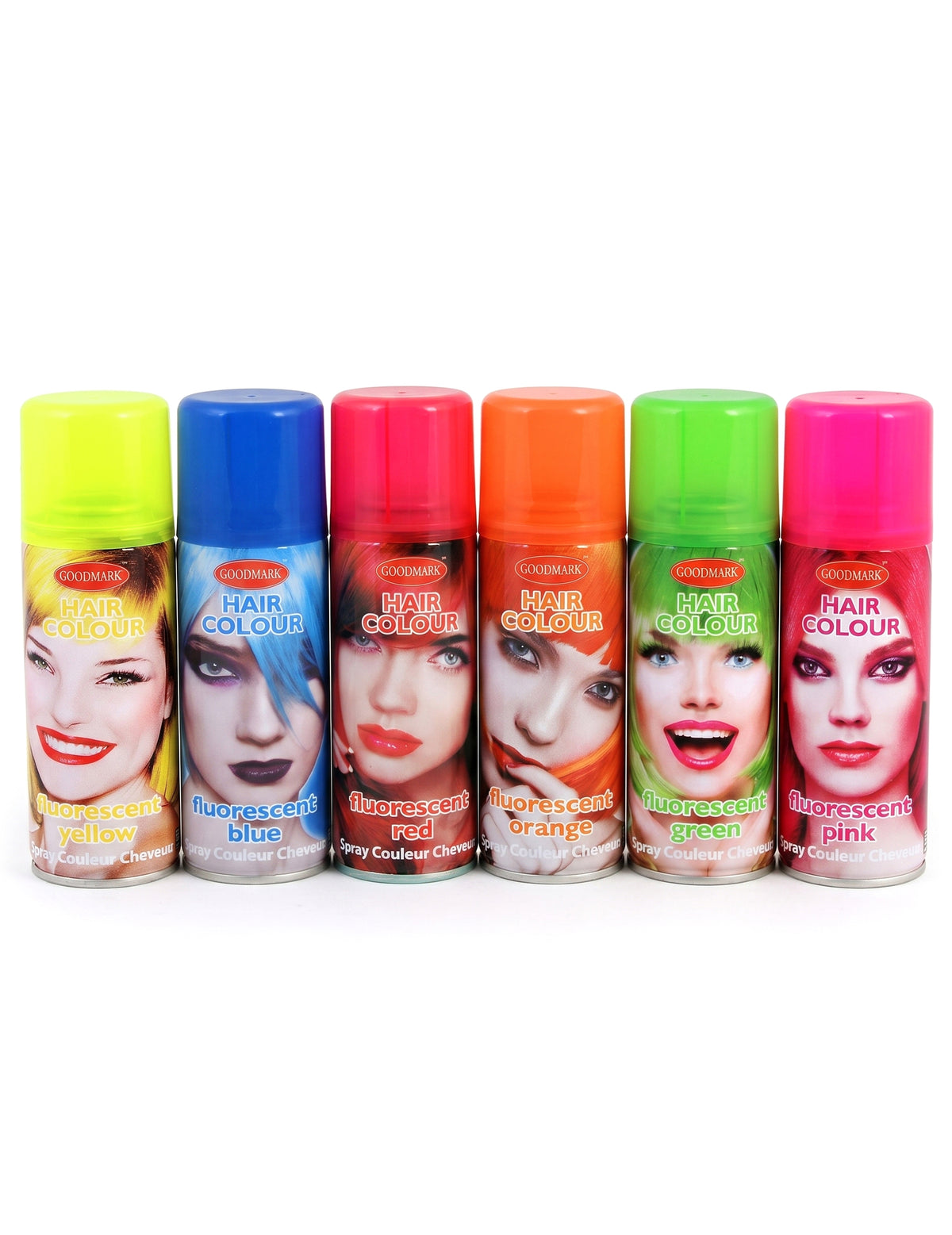 Spray de tinta fluorescente para cabelo