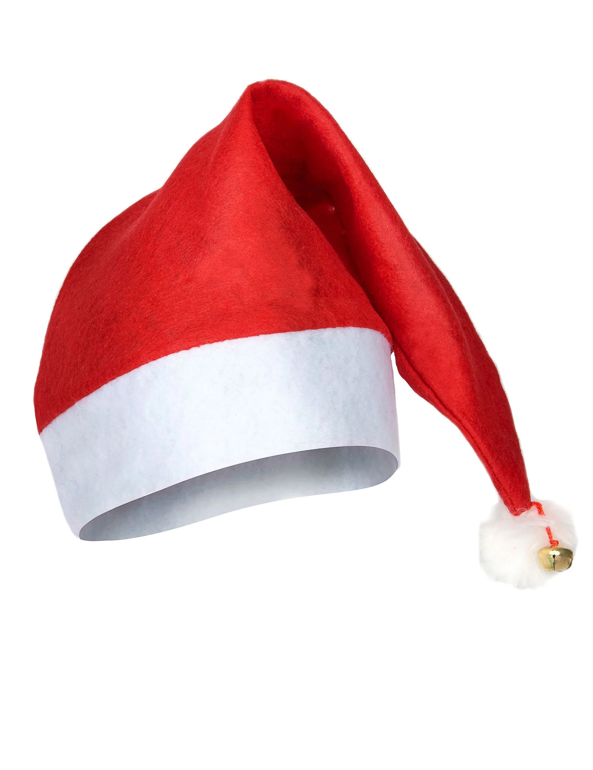 Vue de profil du bonnet de Noël avec grelot pour adulte