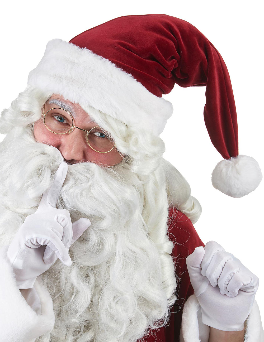 Bonnet de Noël Super Luxe pour adulte rouge et blanc en velours