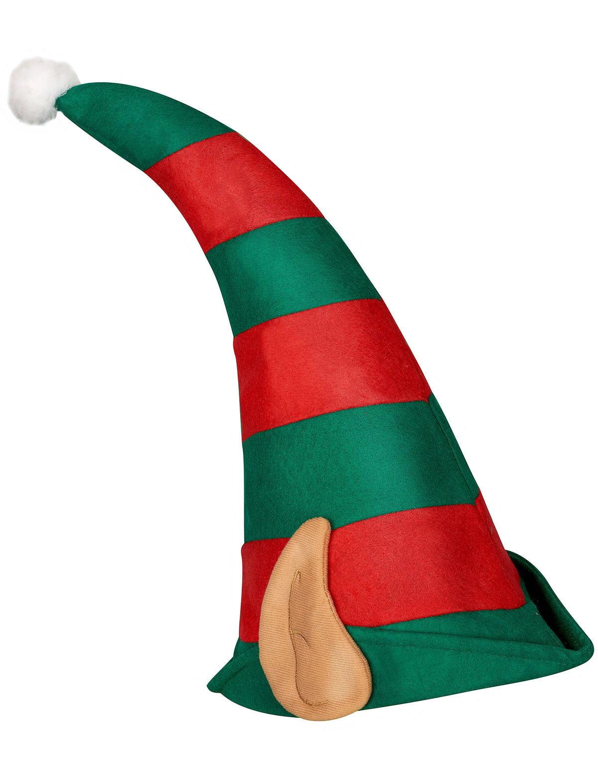 Vue latérale du bonnet lutin du Père Noël