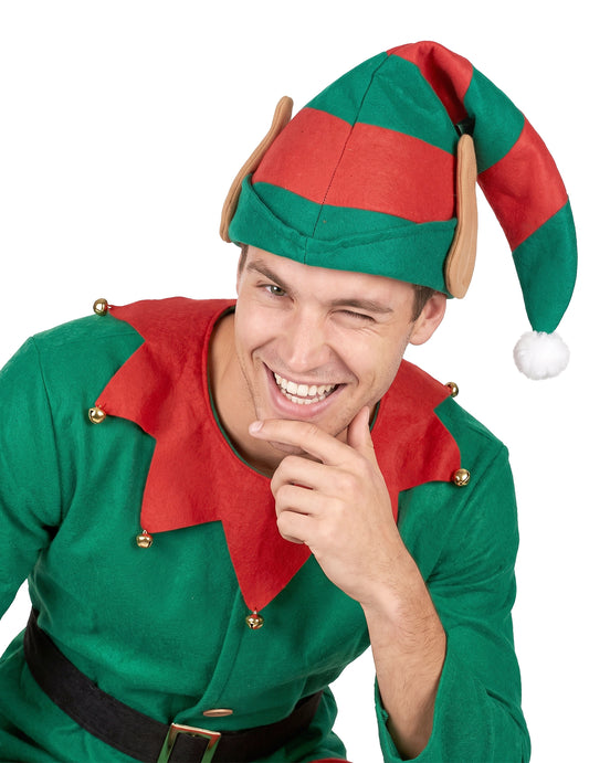 Gorro duende do Pai Natal com orelhas adulto