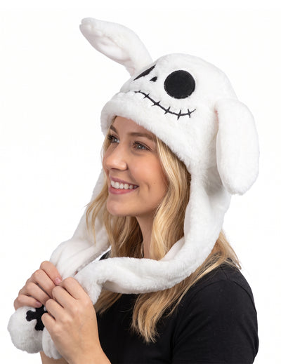 Gorro de esqueleto com orelhas móveis