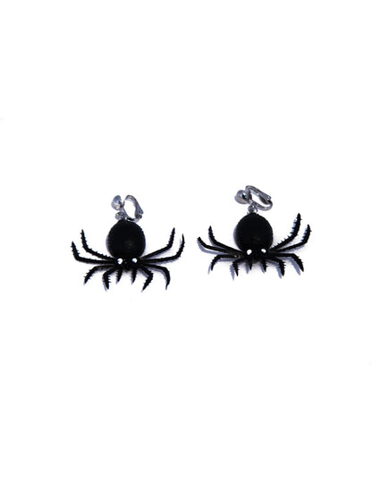 Boucles d'oreilles araignées pour adulte noires à clips