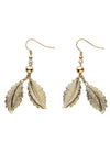 Boucles d'oreilles feuilles de laurier pour femme dorées
