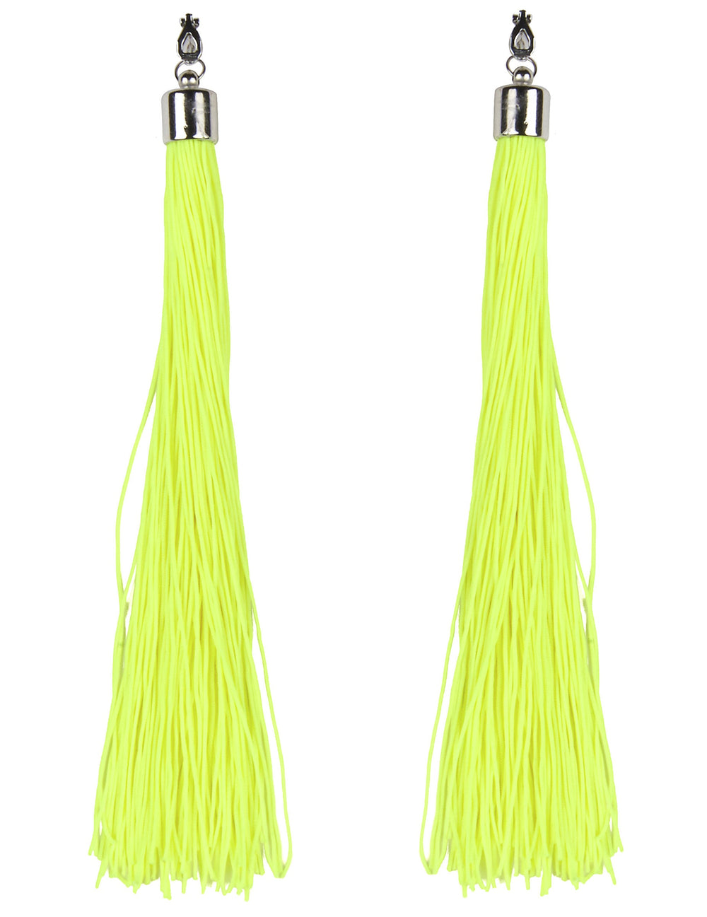 Boucles d'oreilles franges pour adulte jaunes fluo