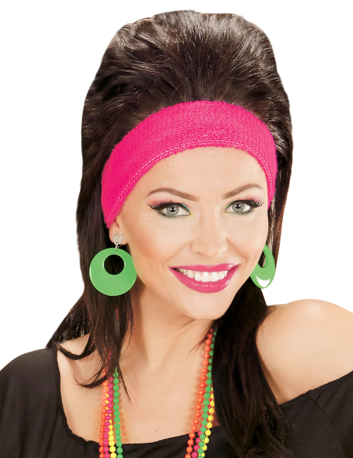 Mise en situation des boucles d'oreilles fluo pour adulte