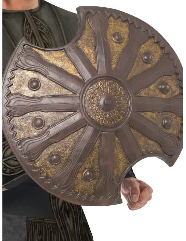 Escudo bronze para adulto com reflexos dourados e textura antiga