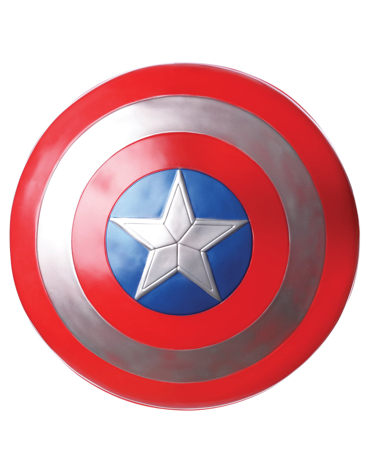 Bouclier Captain America pour adulte rouge argenté et bleu avec étoile centrale