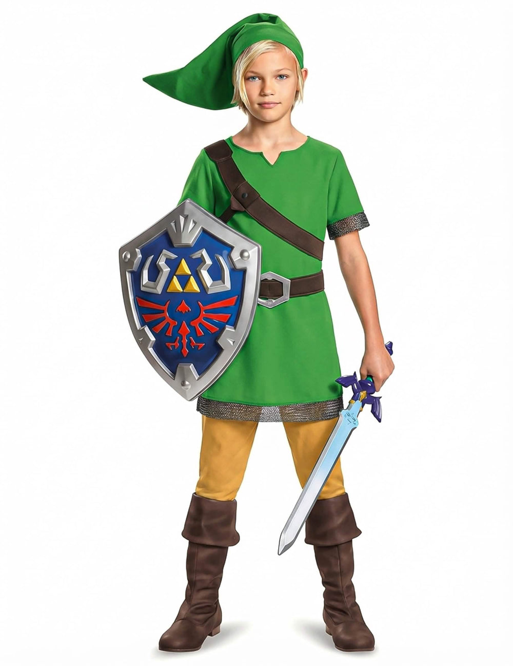 Cena em situação do escudo Link Zelda™ usado por uma criança