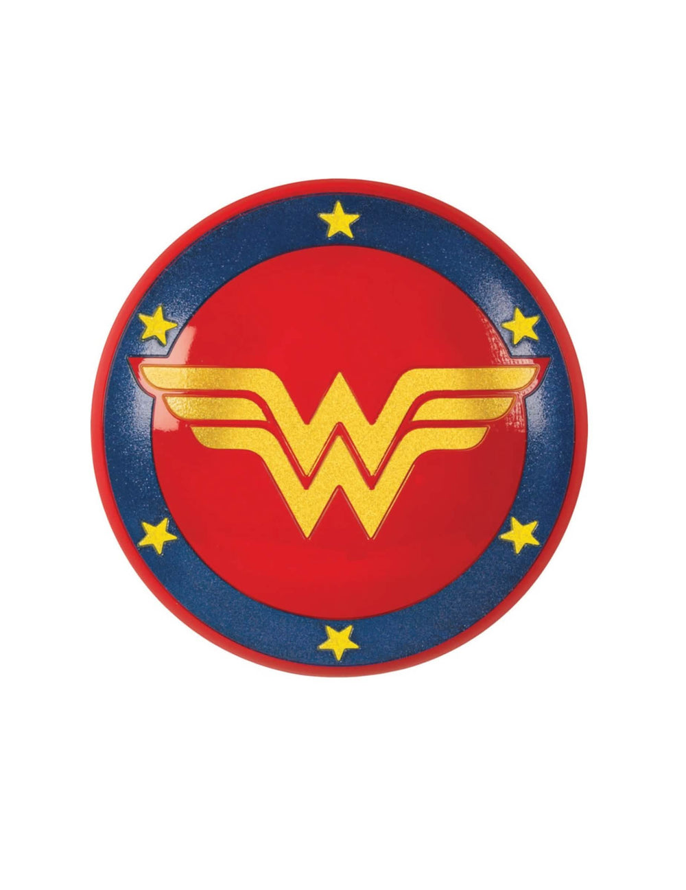 Escudo de PVC Wonder Woman Super Hero Girl™ para criança vermelho azul e amarelo com logótipo dourado