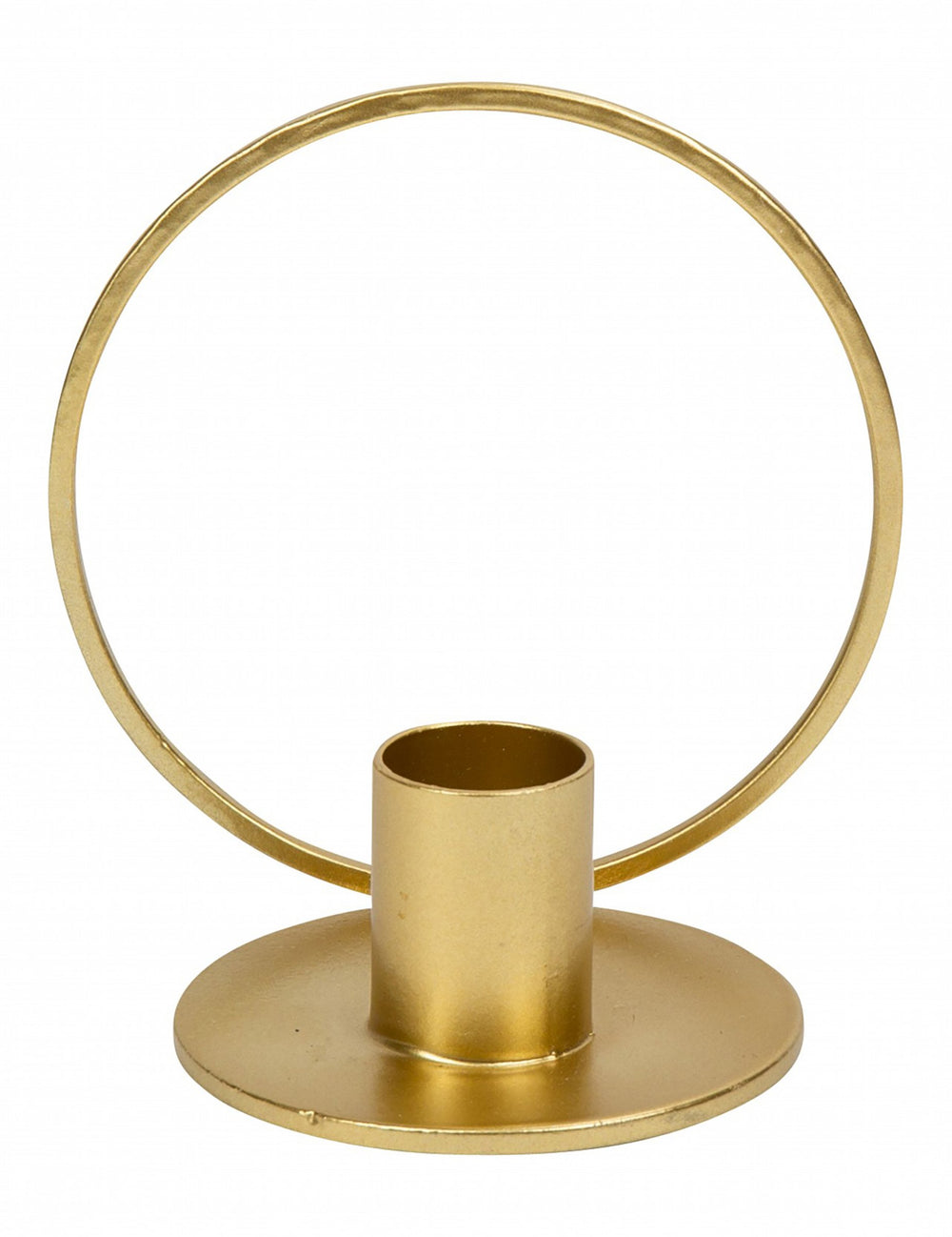 Bougeoir cercle en métal pour décoration de fête doré