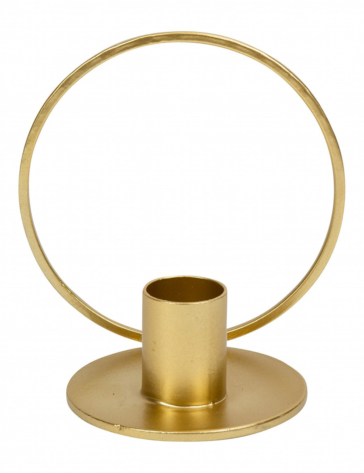 Bougeoir cercle en métal pour décoration de fête doré