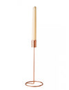 Bougeoir design sur pied pour bougie cierge métal rose gold