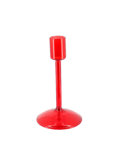 Candelabro Elegance em vidro vermelho 15 cm