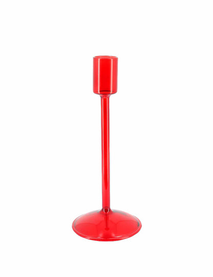 Candelabro Elegance em vidro vermelho 20 cm
