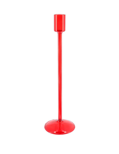 Castiçal Elegance de vidro vermelho 30 cm