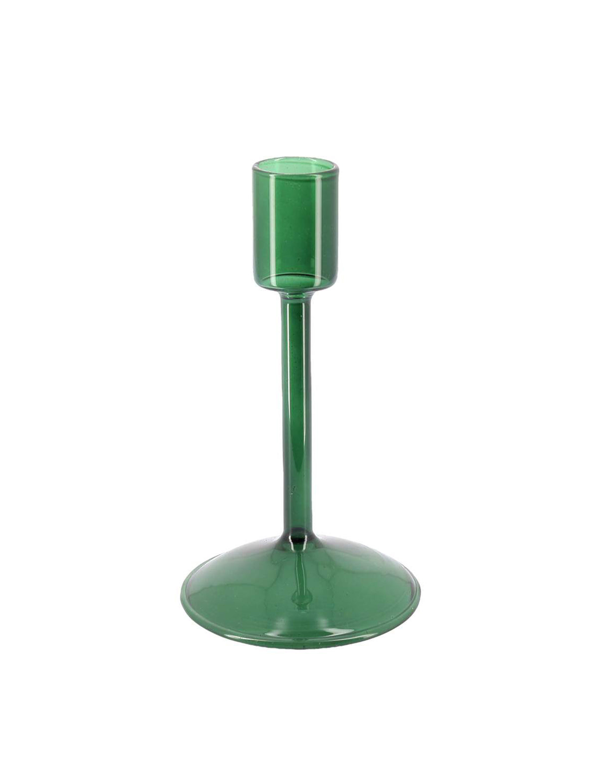 Candelabro Elegance em vidro verde escuro 15 cm