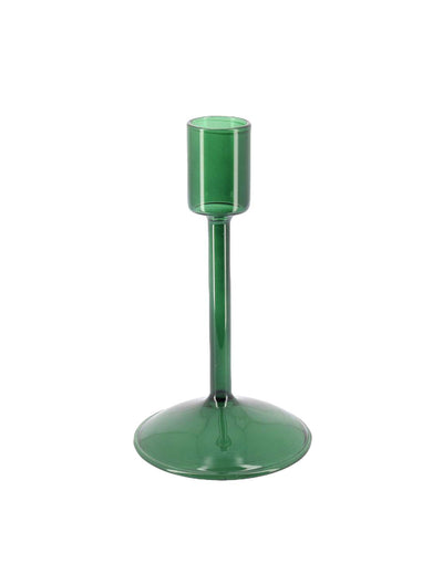 Candelabro Elegance em vidro verde escuro 15 cm