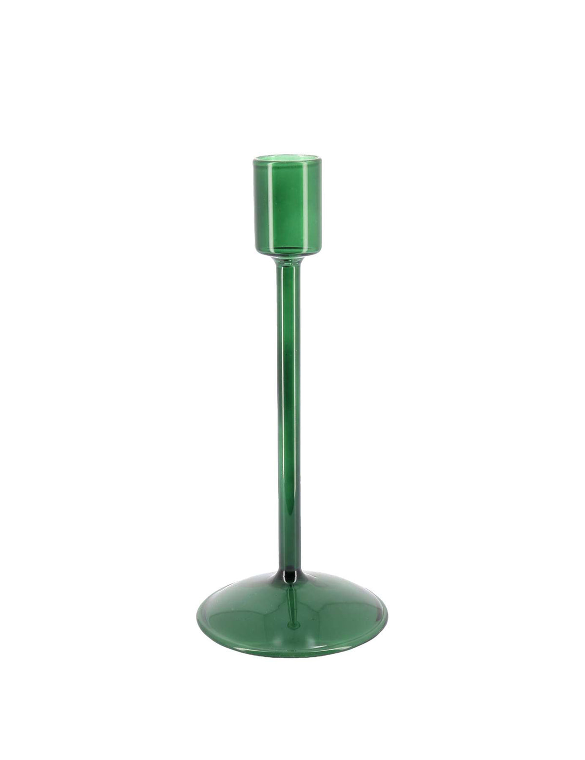 Castiçal Elegance de vidro verde escuro 20 cm