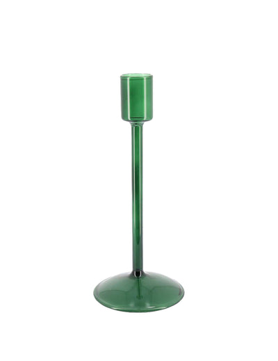 Castiçal Elegance de vidro verde escuro 20 cm
