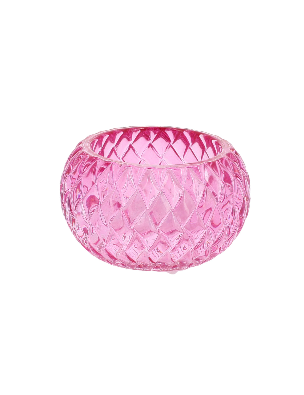 Castiçal em cristal rosa 7,5 x 4 cm
