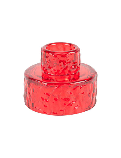Castiçal de vidro vermelho 6,5 x 5,3 cm
