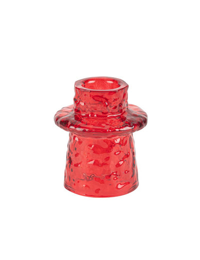 Castiçal de vidro vermelho 6 x 7 cm
