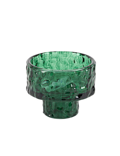Castiçal de vidro verde escuro 6,5 x 5,3 cm
