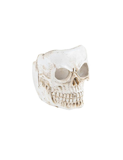 Castiçal de caveira em resina branca 5 x 5,5 cm