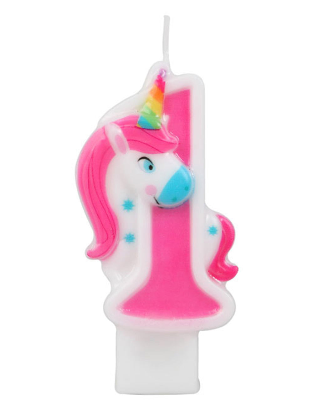 Chiffre 1 de la bougie chiffre licorne rose