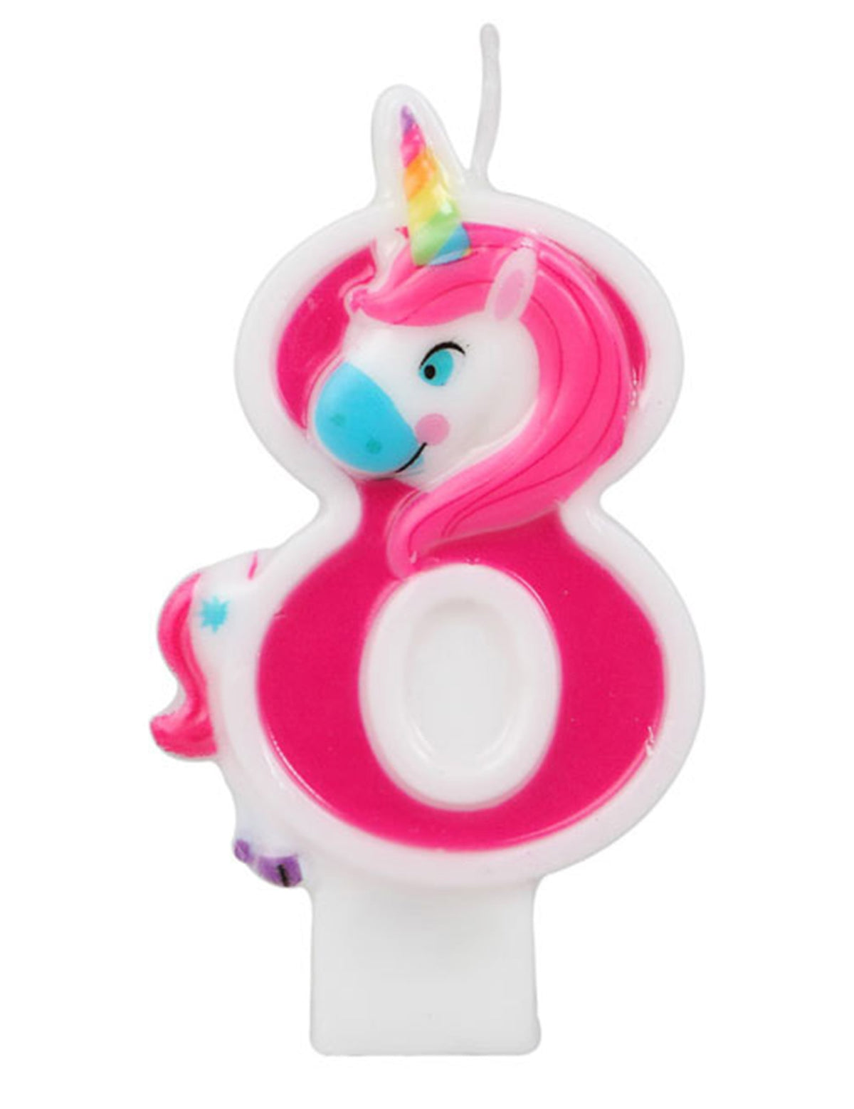Chiffre 8 de la bougie chiffre licorne rose