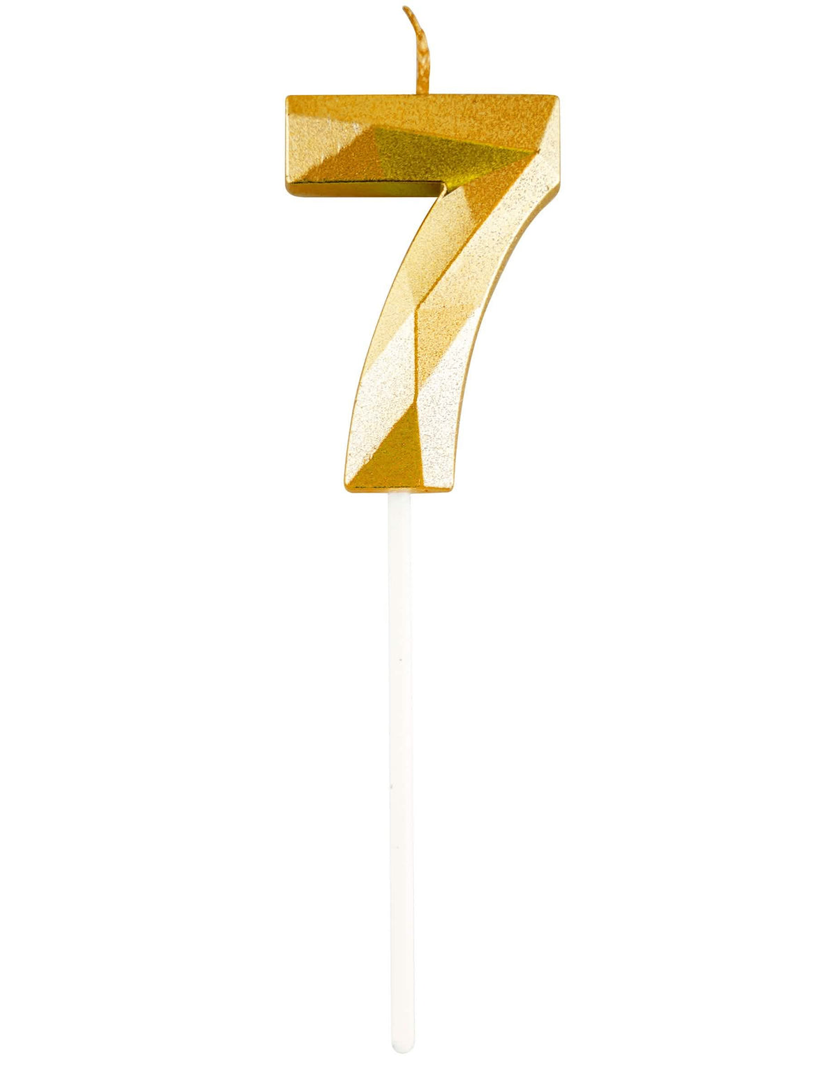 Número 7 da vela número para aniversário dourada efeito diamante