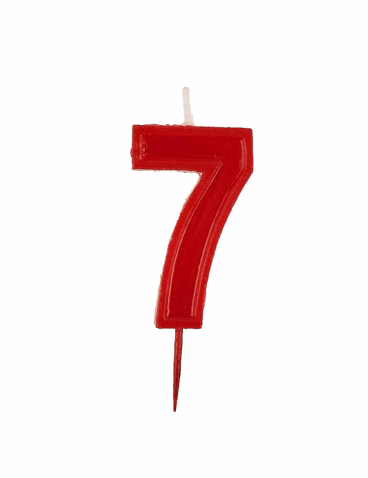 Vela número 7 aniversário vermelha brilhante
