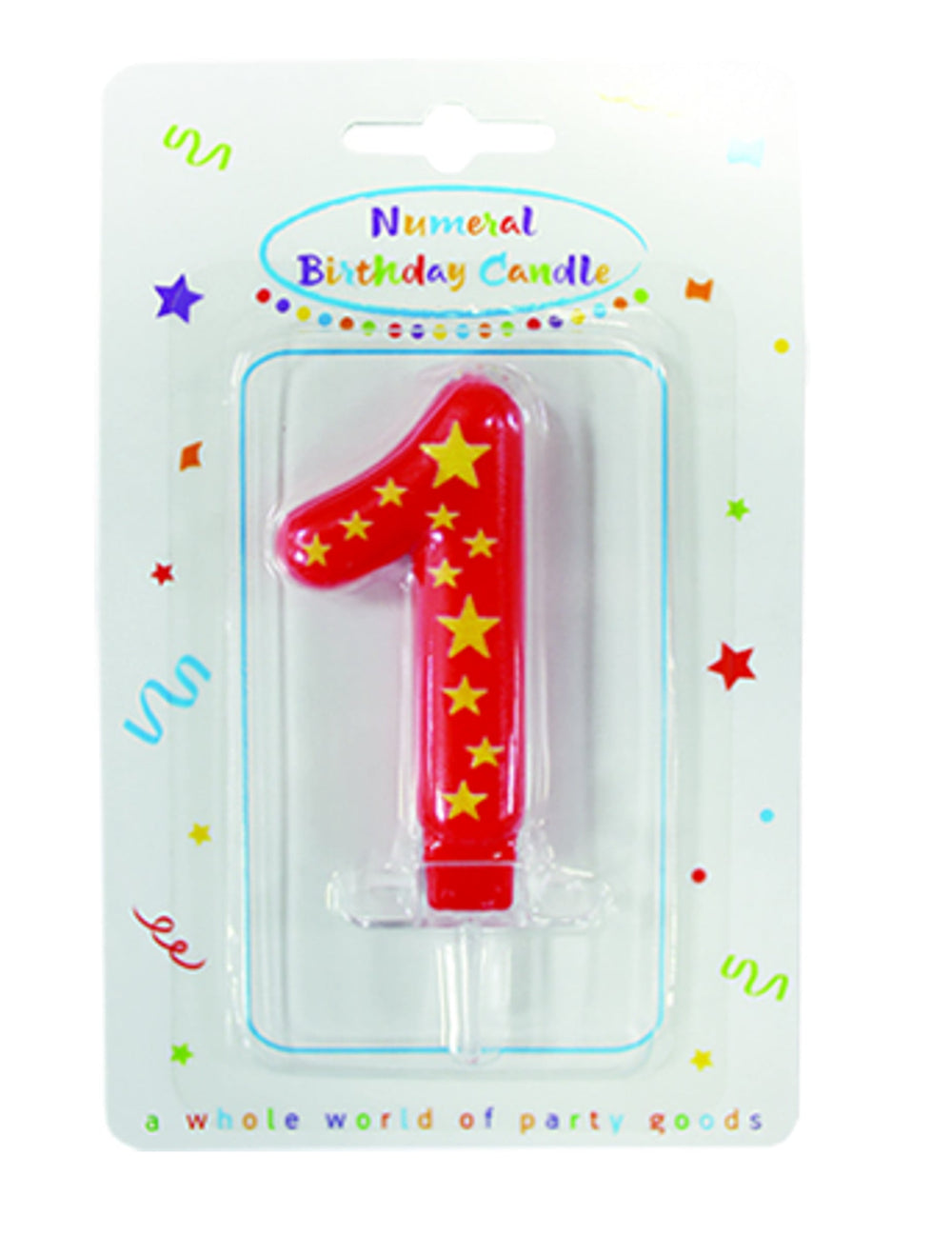 Numéro 1 rouge de la bougie chiffre étoiles pour gâteau d'anniversaire