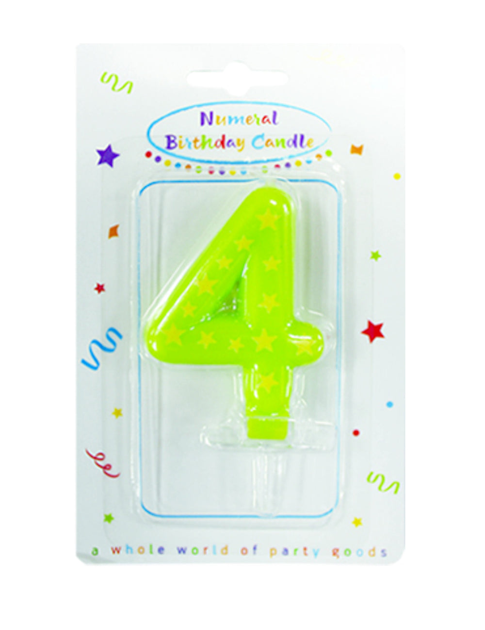 Numéro 4 vert de la bougie chiffre étoiles pour gâteau d'anniversaire