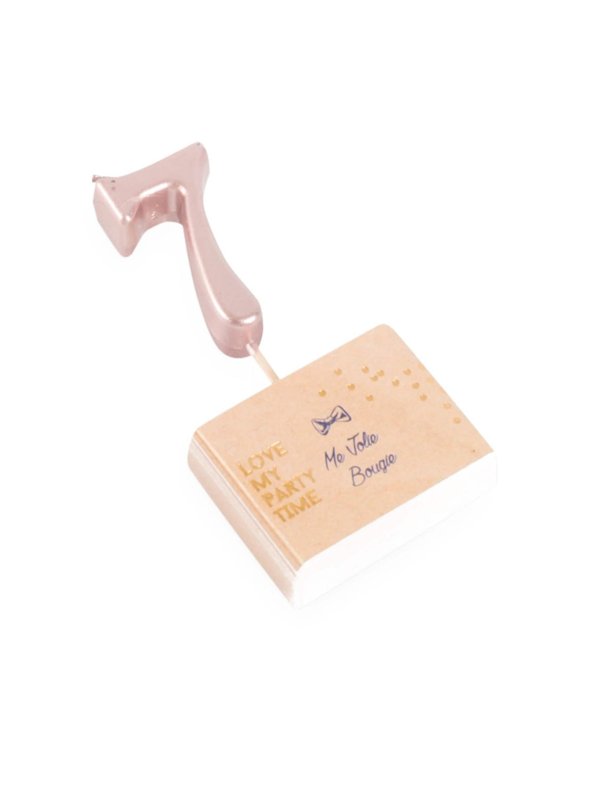 Vela de aniversário número 7 ouro rosa metalizada