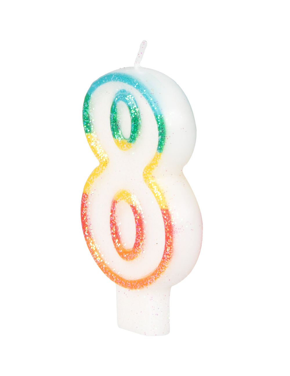 Vue de profil de la bougie d'anniversaire chiffre 8 pour fête