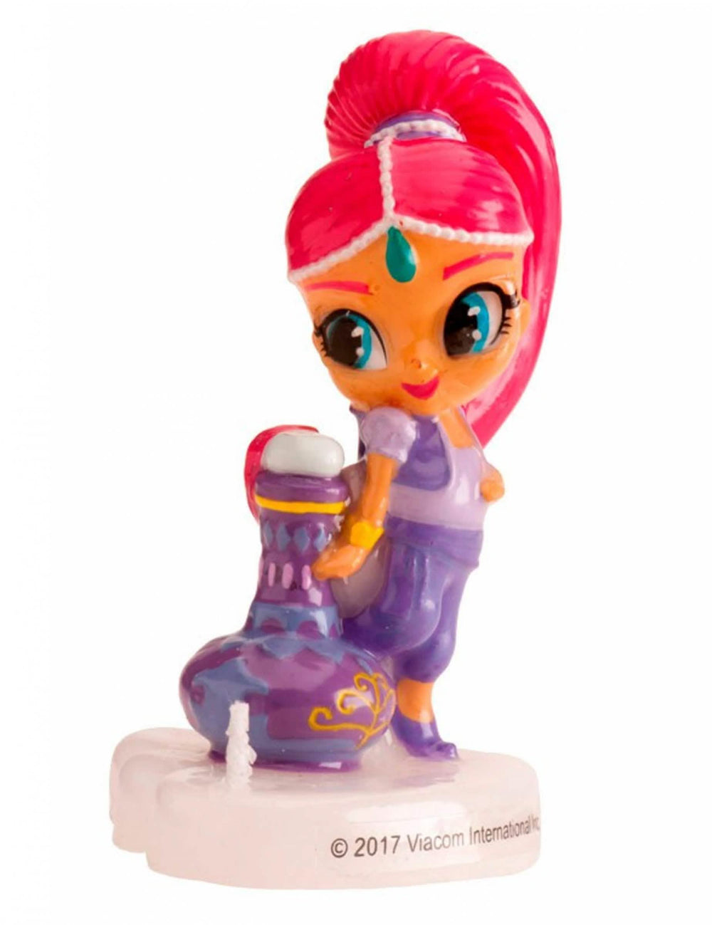 Vela de aniversário Shimmer para criança cor de rosa e violeta 3D